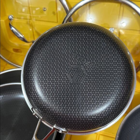 HEXCLAD 7-Piece Nonstick Stainless Steel Frying Pan Set 8 10 12- Lids Wok $600 - Picture 10 of 10